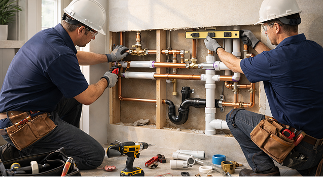 Professional Plumber Work